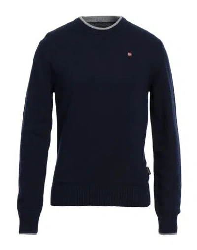 Napapijri Man Sweater Midnight Blue Size L Wool, Polyamide