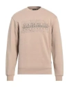 Napapijri Man Sweatshirt Beige Size S Cotton, Polyester, Elastane In Pink