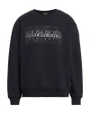 Napapijri Man Sweatshirt Black Size Xl Cotton, Polyester, Elastane