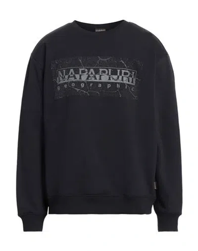 Napapijri Man Sweatshirt Black Size Xl Cotton, Polyester, Elastane