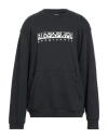 Napapijri Man Sweatshirt Black Size Xl Cotton, Elastane In Black