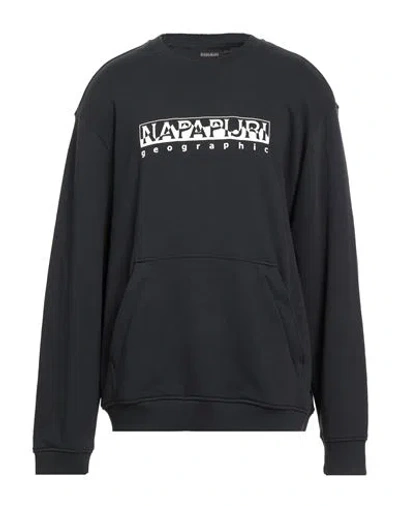 Napapijri Man Sweatshirt Black Size Xl Cotton, Elastane