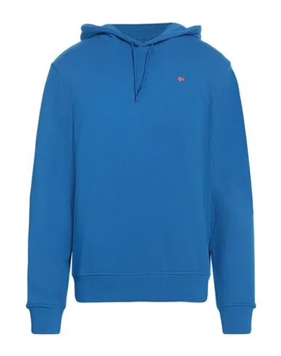Napapijri Man Sweatshirt Blue Size S Cotton, Elastane In Blue