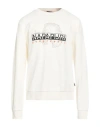 Napapijri Man Sweatshirt Cream Size Xxl Cotton In White
