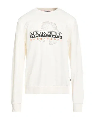 Napapijri Man Sweatshirt Cream Size Xxl Cotton In White
