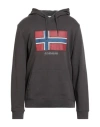 Napapijri Man Sweatshirt Dark Brown Size Xxl Cotton, Elastane In Multi