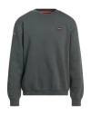Napapijri Man Sweatshirt Dark Green Size S Cotton, Polyester In Gray
