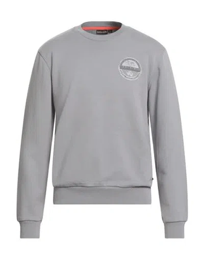 Napapijri Man Sweatshirt Grey Size M Cotton In Gray