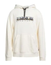 Napapijri Man Sweatshirt Ivory Size L Cotton, Elastane In Red