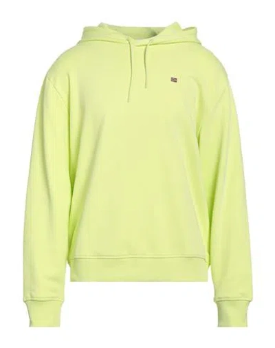 Napapijri Man Sweatshirt Lime Green Size L Cotton, Elastane