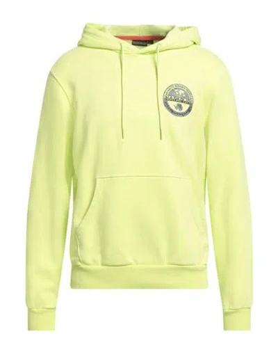 Napapijri Man Sweatshirt Lime Green Size M Cotton