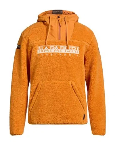 Napapijri Man Sweatshirt Marigold Size L Polyester, Polyamide In Orange