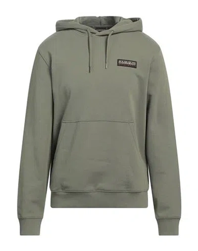 Napapijri Man Sweatshirt Military Green Size L Cotton