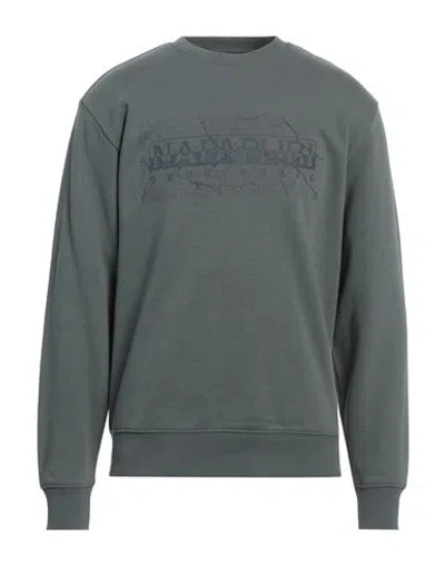 Napapijri Man Sweatshirt Military Green Size M Cotton, Polyester, Elastane