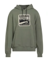 Napapijri Man Sweatshirt Military Green Size S Cotton In Gray