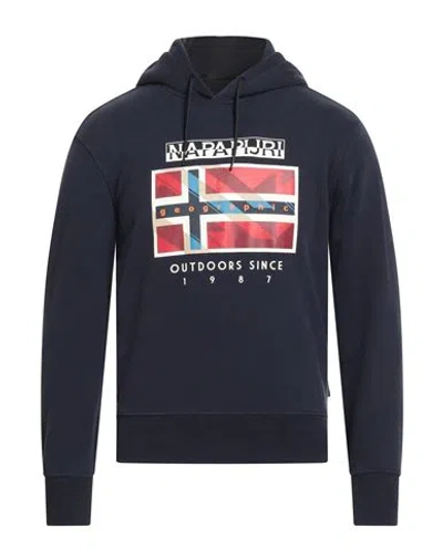 Napapijri Man Sweatshirt Navy Size S Cotton, Elastane