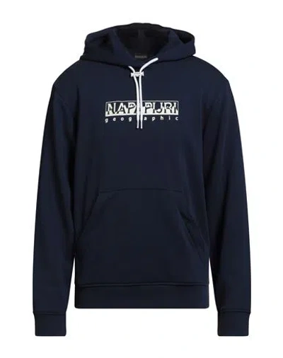 Napapijri Man Sweatshirt Navy Size S Cotton, Elastane In Blue