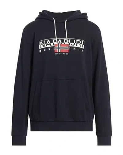 Napapijri Man Sweatshirt Navy Size Xxxl Cotton, Elastane
