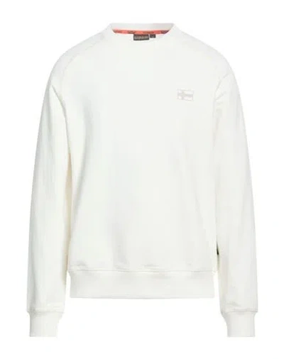 Napapijri Man Sweatshirt Off White Size Xl Cotton, Elastane