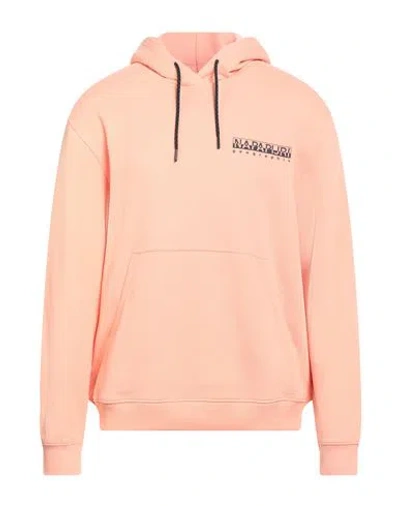 Napapijri Man Sweatshirt Salmon Pink Size L Cotton