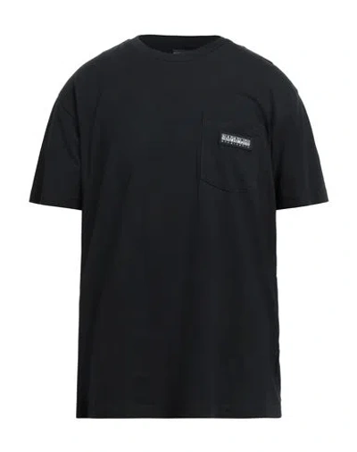 Napapijri Man T-shirt Black Size S Cotton, Elastane