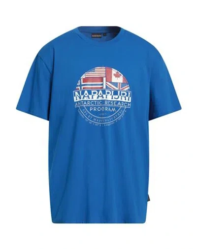 Napapijri Man T-shirt Blue Size L Cotton
