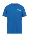 Napapijri Man T-shirt Bright Blue Size L Cotton In Blue