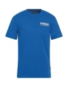 Napapijri Man T-shirt Bright Blue Size L Cotton, Elastane In Blue
