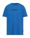 Napapijri Man T-shirt Bright Blue Size Xl Cotton In Blue