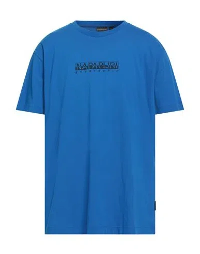 NAPAPIJRI NAPAPIJRI MAN T-SHIRT BRIGHT BLUE SIZE XL COTTON