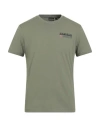 Napapijri Man T-shirt Military Green Size M Cotton, Elastane In Green