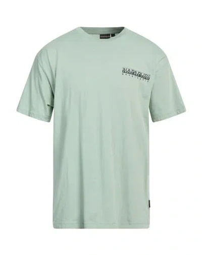 Napapijri Man T-shirt Light Green Size Xl Cotton