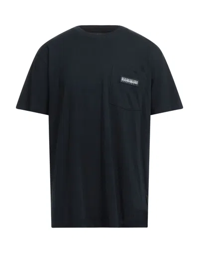 Napapijri Man T-shirt Midnight Blue Size Xl Cotton, Elastane
