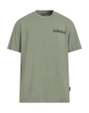 Napapijri Man T-shirt Military Green Size L Cotton