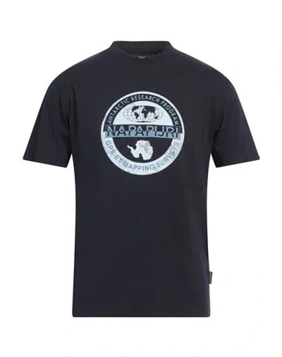 Napapijri Man T-shirt Navy Size L Cotton In Black