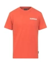 Napapijri Man T-shirt Orange Size L Cotton In Red
