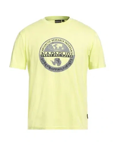 NAPAPIJRI NAPAPIJRI MAN T-SHIRT PASTEL YELLOW SIZE M COTTON