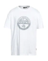 Napapijri Man T-shirt White Size L Cotton In Multi