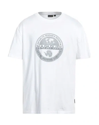 Napapijri Man T-shirt White Size L Cotton In Multi