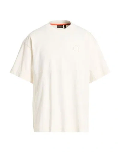 Napapijri Man T-shirt Cream Size L Cotton, Elastane In White