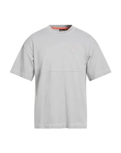 Napapijri Man T-shirt Grey Size L Cotton, Elastane In Gray