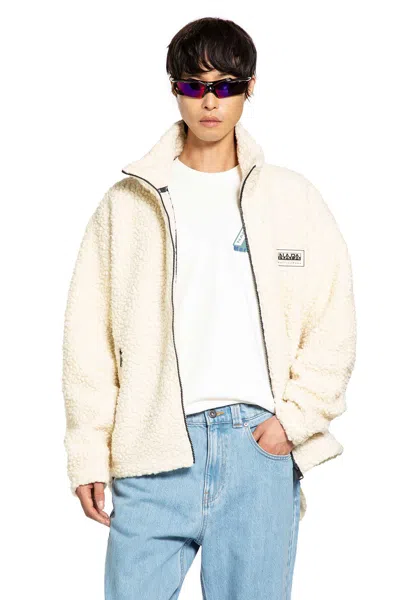 Napapijri Martine Rose T-emin Wool Fleece Jacket In White