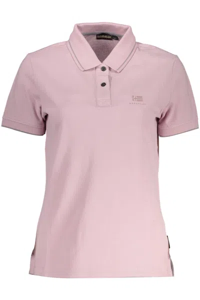 Napapijri Multicolor Cotton Polo Shirt In Pink
