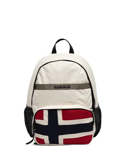 Napapijri Nadir Flag Graphic Backpack In Red