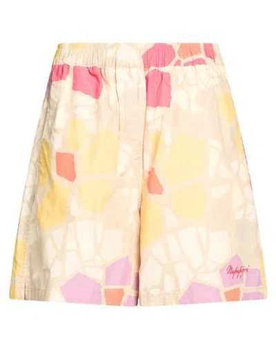 Napapijri N-anions W Woman Shorts & Bermuda Shorts Beige Size Xl Cotton In Multi
