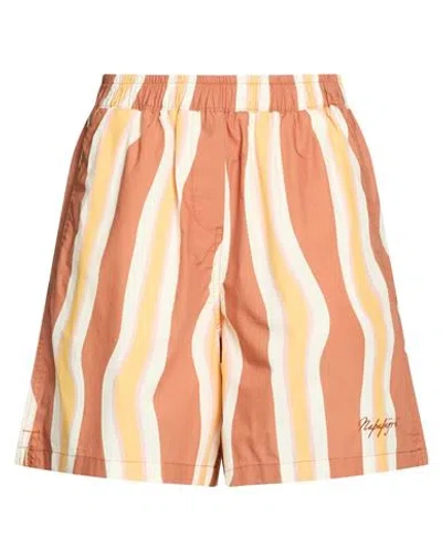 Napapijri N-anions W Woman Shorts & Bermuda Shorts Tan Size Xl Cotton In Multi