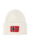 Napapijri Norwegian-flag Embroidered Beanie In Neutral