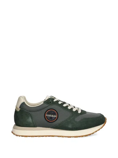 Napapijri Nova Logo-patch Sneakers In Green