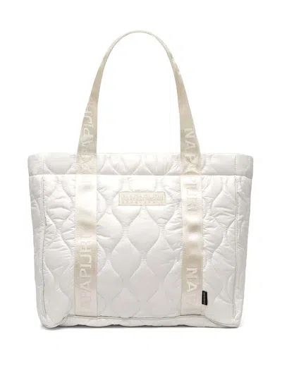 Napapijri Quilted Tote Bag In White