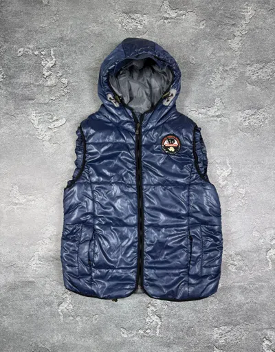 Pre-owned Napapijri Nylon Gorpcore Outdoor Vest Size Xl Streetwear In Blue